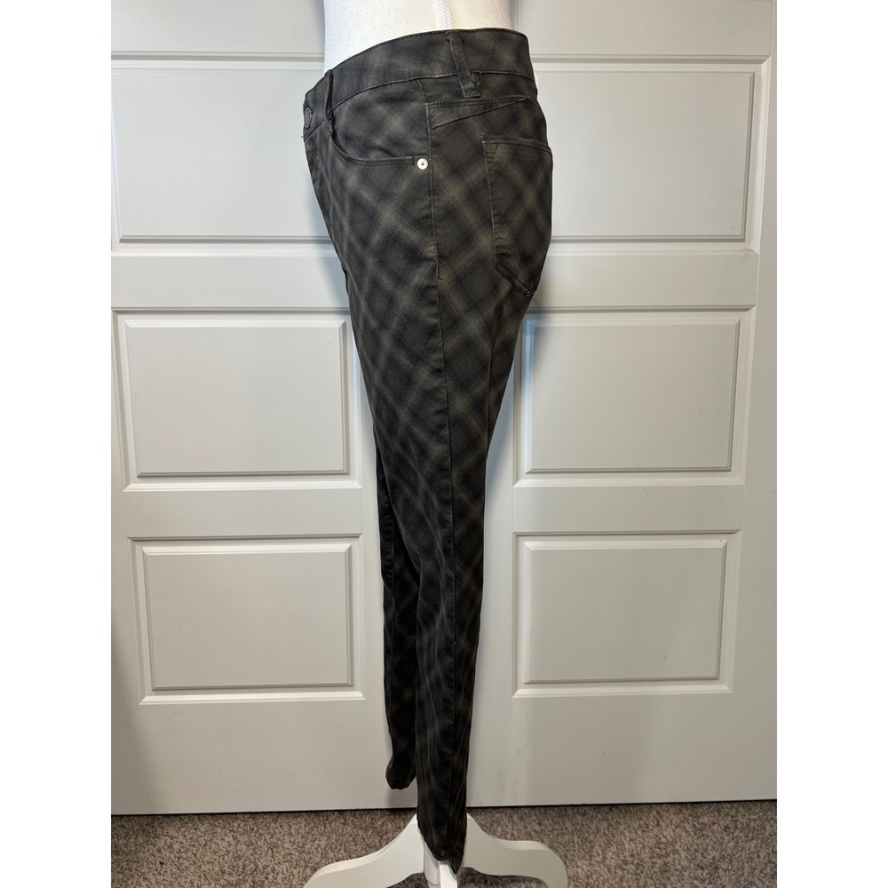Wit & Wisdom Black & Army Green Plaid Straight Leg Stretchy Capri Jeans Size 6 - Picture 11 of 11